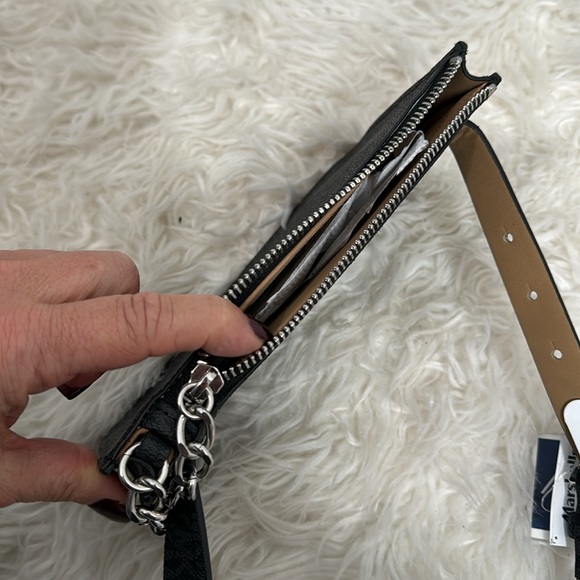 MICHAEL KORS MK FANNY PACK BELT WITH PULL CHAIN, BLACK/GREY - Picture 7 of 7